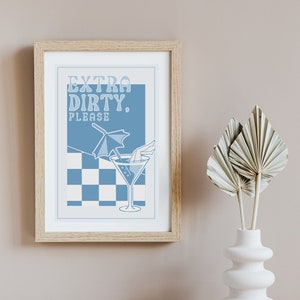 Martini Cocktail Poster, Extra Dirty Martini, Bar Cart Decor, Alcohol Sign, Trendy Art