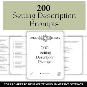Uppmaningar för författare om miljöbeskrivningar | Inspirationsövning för scenskrivning | Paket med 200 uppmaningar för författare | Digital PDF-nedladdning