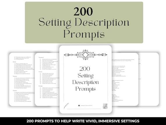 Setting Description Prompts for Writers | Scene Writing Inspiration Practice | 200 Settings Author Prompt Pack | Digital PDF Download