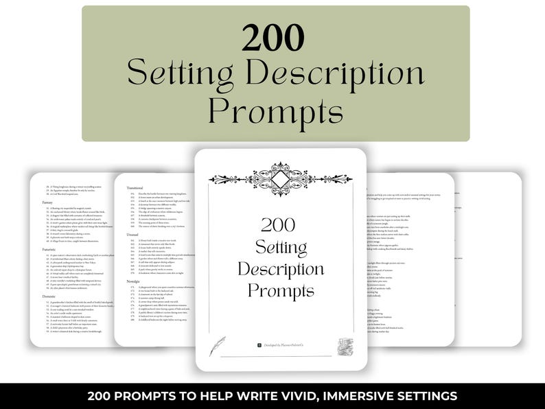 200 Setting Description Prompts. 200 PROMPTS TO HELP WRITE VIVID, IMMERSIVE SETTINGS