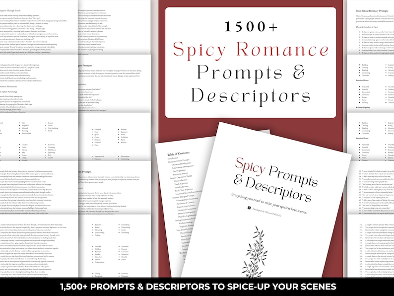 1500+ Spicy Romance Prompts & Descriptors. 1,500+ Prompts & descriptors to spice up your scenes