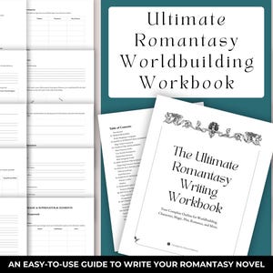 Ultimate Romantasy Worldbuilding Workbook | Dark Fantasy Romance Novel Planner | Napisz swoją historię miłosną BookTok Fantasy | Narzędzie do pisania dla autorów