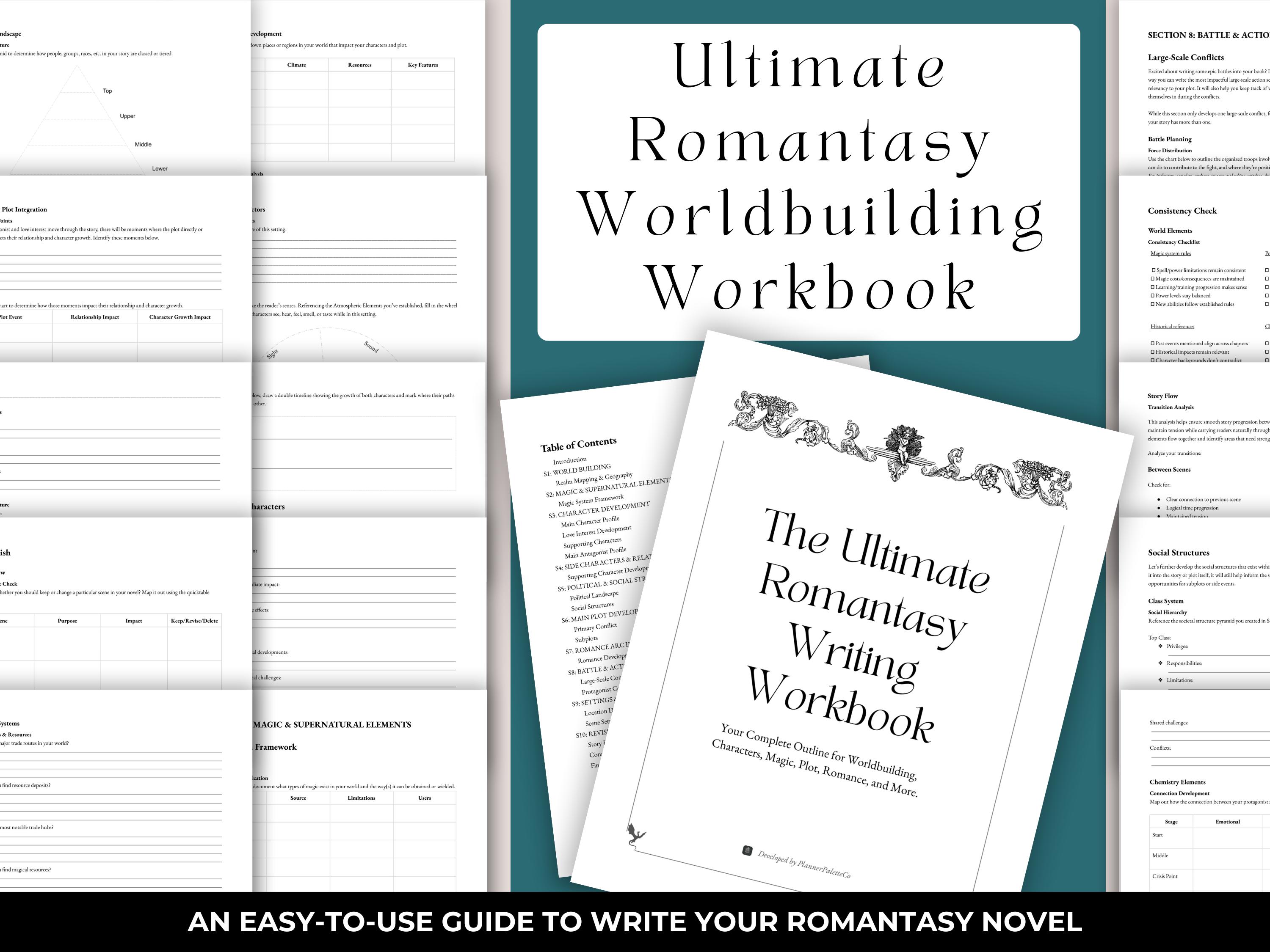 Ultimate Romantasy Worldbuilding Workbook | Dark Fantasy Romance Novel Planner | Write Your BookTok Fantasy Love Story | Author Writing Tool