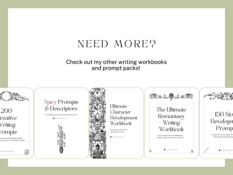Need more? Check out my other writing workbooks and prompt packs!