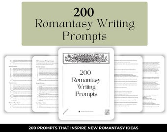 Romantasy Writing Prompt Pack | 200 BookTok Story Starter Ideas | Creative Journal Tool for Author Inspiration | Printable & Digital | PDF
