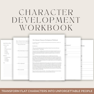 Character Development Printable Workbook for Writers | Novel Writing Guide | Fiction Writing Template | Author Planner | Digital Download
