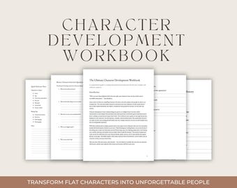 Character Development Printable Workbook for Writers | Novel Writing Guide | Fiction Writing Template | Author Planner | Digital Download