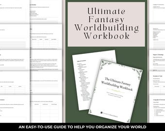 Ultimate Fantasy World-Building Workbook | Novel Planning Journal | 20+ Page Writing Guide | Digital Download | Printable Worksheets | PDF
