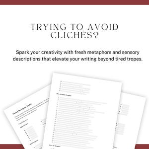 TRYING TO AVOID CLICHÉS? Spark your creativity with fresh metaphors and sensory descriptions that elevate your writing beyond tired tropes.