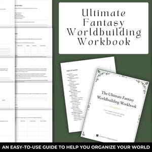 Ultimate Fantasy World-Building Workbook | Novel Planning Journal | 20+ Page Writing Guide | Digital Download | Printable Worksheets | PDF