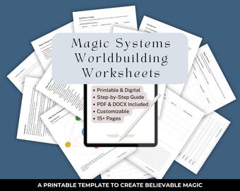 Fantasy Magic System Weltenbau Arbeitsblätter | Autor Schreibanleitung | Printable & Digital | PDF, DOCX | Schritt-für-Schritt-Vorlage