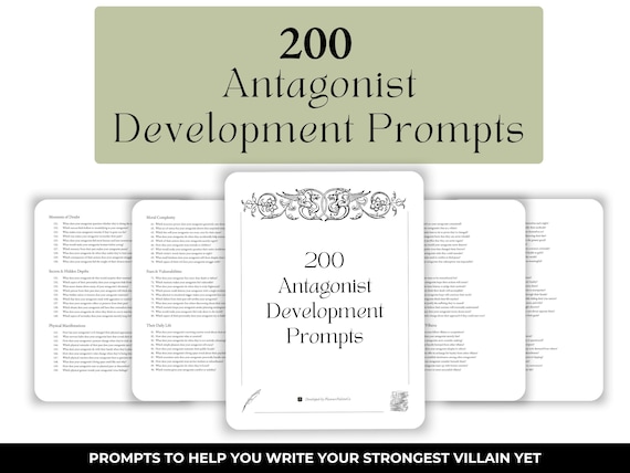 Antagonist Creative Writing Prompts | 200 Main Villain Development Prompts for Authors | Character Building Tool | Write Your Book Guide