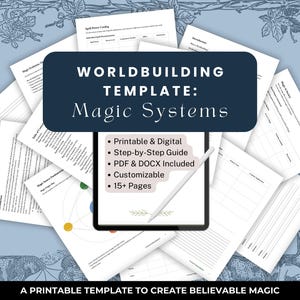 Fantasy Magic System Planner | Worldbuilding Template | Author Writing Guide | Printable & Digital | PDF, DOCX | Step-by-Step Worksheets