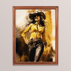 Girly Western Wall Art, Cowgirl Decor, Honky Tonk Dance, Dorm Room Painting, Trendy Printable Wall Art | #0121