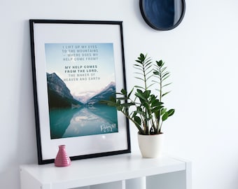 Christian Wall Art, Printable, Bible verse, Psalm 121:1-2, Scripture wall art, Home Decor, Religious Wall Art, House Gift