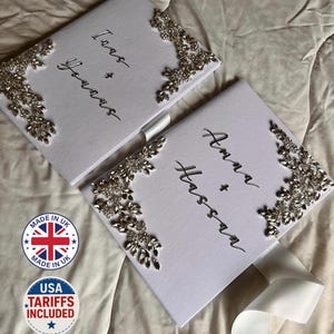 A4 velvet Nikkah booklet - wedding folder - personalised nikkah nama booklet - certificate holder - rhinestones