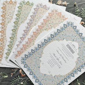 Certificado Nikkah A4/A3 ~ Bolígrafo de boda ~ Portacertificados ~ Tarjeta martillada blanca