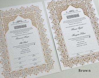 A4/A3 Nikkah-Urkunde ~ Federschreiber ~ Urkundenmappe ~ weiße gehämmerte Karte ~ nikkah-Booklet