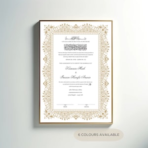 Certificado Nikkah A4/A3 - Pluma de boda de plumas - Titular del certificado - Tarjeta martillada blanca