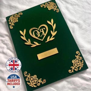 A4 velvet Nikkah booklet - wedding folder - personalised nikkah nama booklet - certificate holder