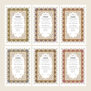 Certificado Nikkah A4/A3 - Pluma de boda de plumas - Titular del certificado - Tarjeta martillada blanca