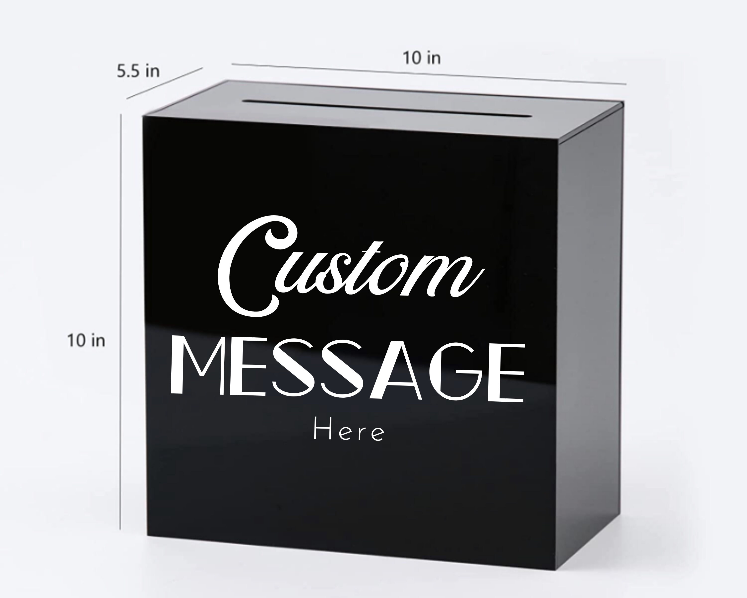 Personalized Wedding Card Box With Slot Frosted Acrylic Box Etsy