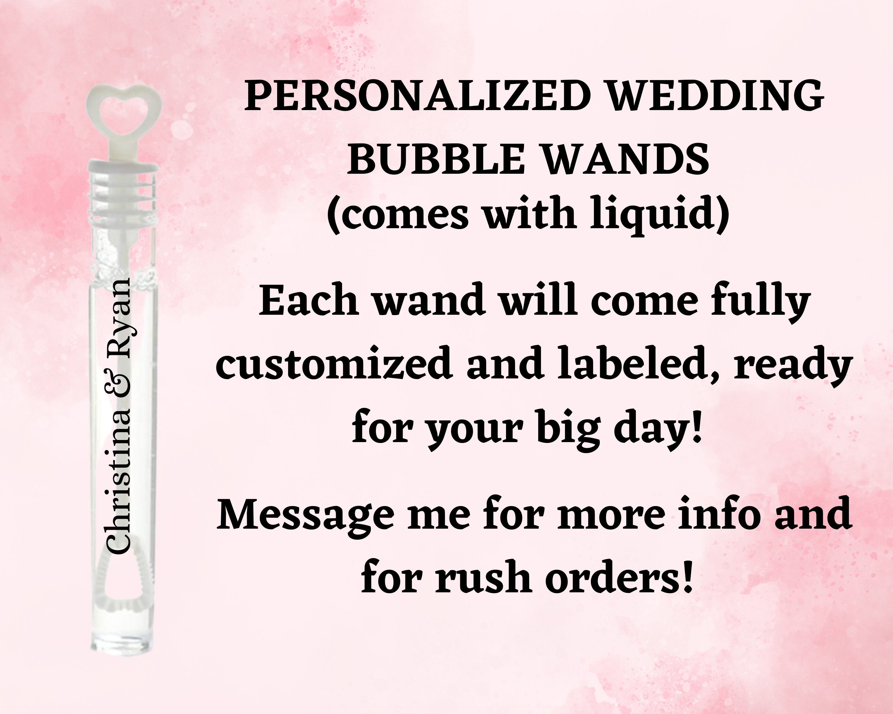 Wedding Bubble Wands Mini Heart Bubble Wands Personalized Wedding