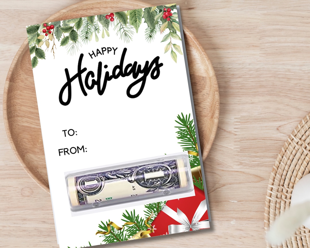 Happy Holiday Money Card Holiday Gift for Kids Money Etsy