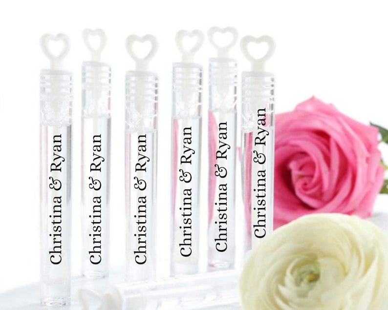 Wedding Bubble Wands Mini Heart Bubble Wands Personalized Wedding