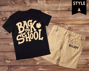 Boys Back to School Outfit • Custom School Outfit for Boys • Kids First Day of School Outfit • Back to School Top • Custom Boy Shorts
