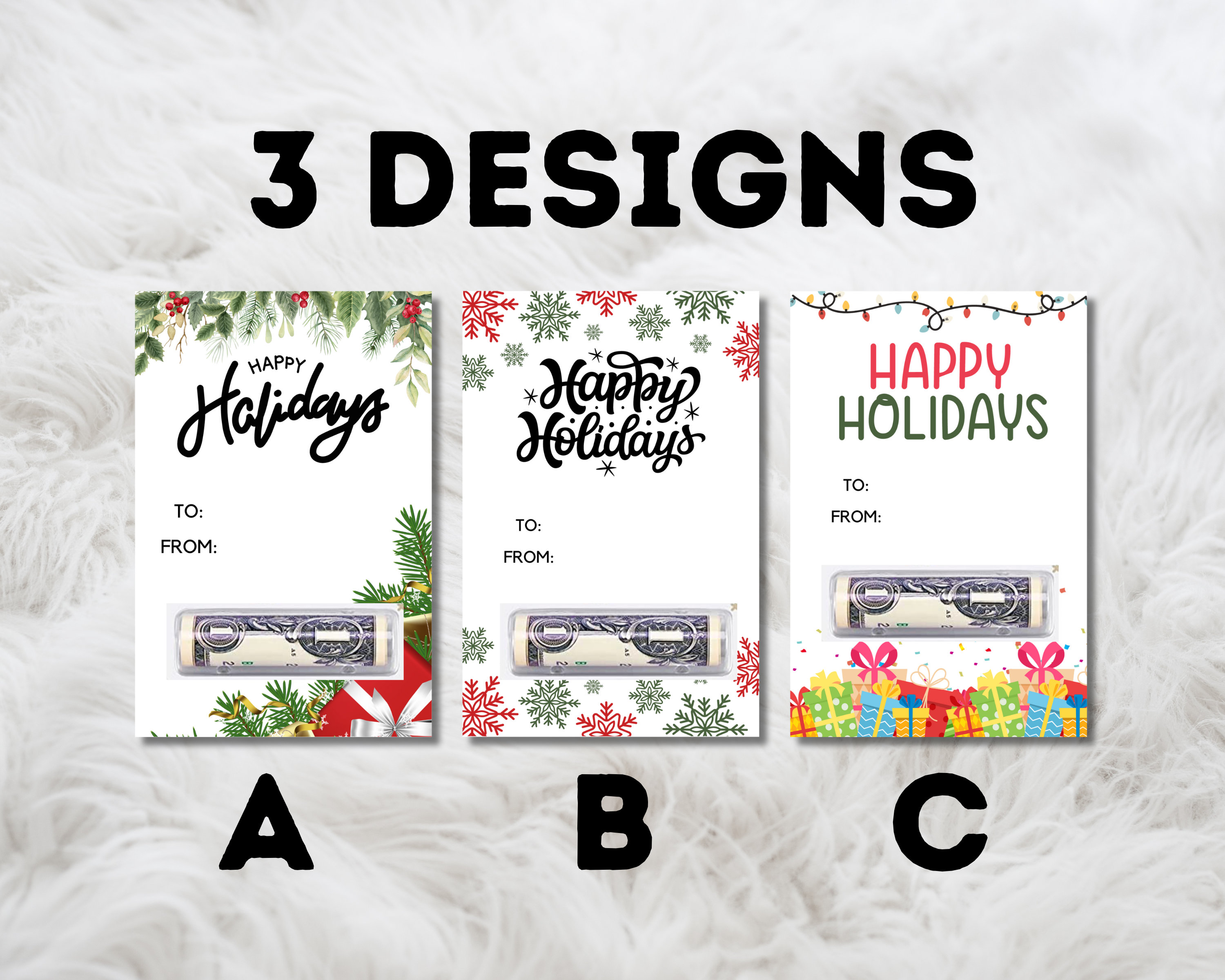 Happy Holiday Money Card Holiday Gift for Kids Money Etsy