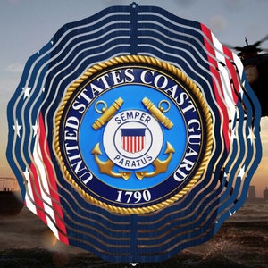 U.S. Coast Guard 10&quot; Custom Made Wind Spinner