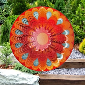 Sunset Mandala 12&quot; Stainless Steel WInd Spinner