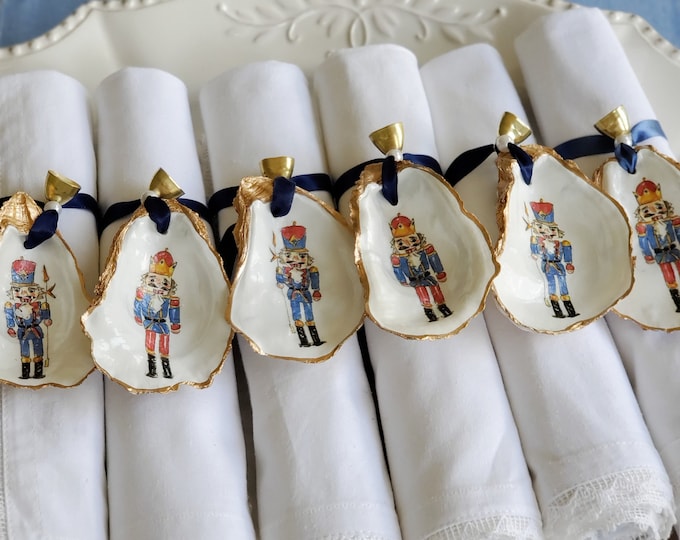 Set of 4 Nutcracker Napkin Rings, Nutcracker Christmas Ornaments