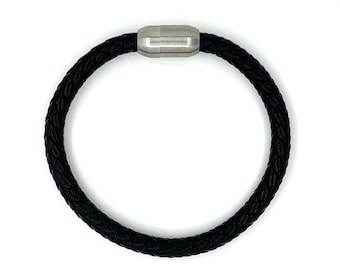 Schumann Resonance Infused Braided Leather Bracelet:  Grounding Benefits