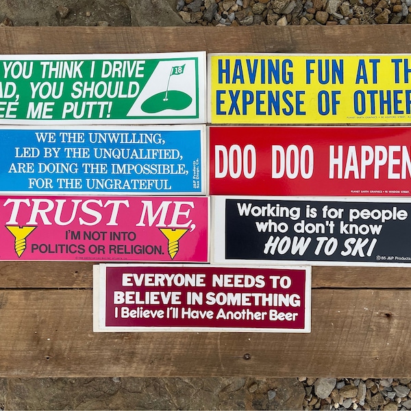 Vintage Bumper Stickers Etsy