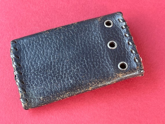 70’s Key Holder Wallet - Embossed Black Leather - image 9