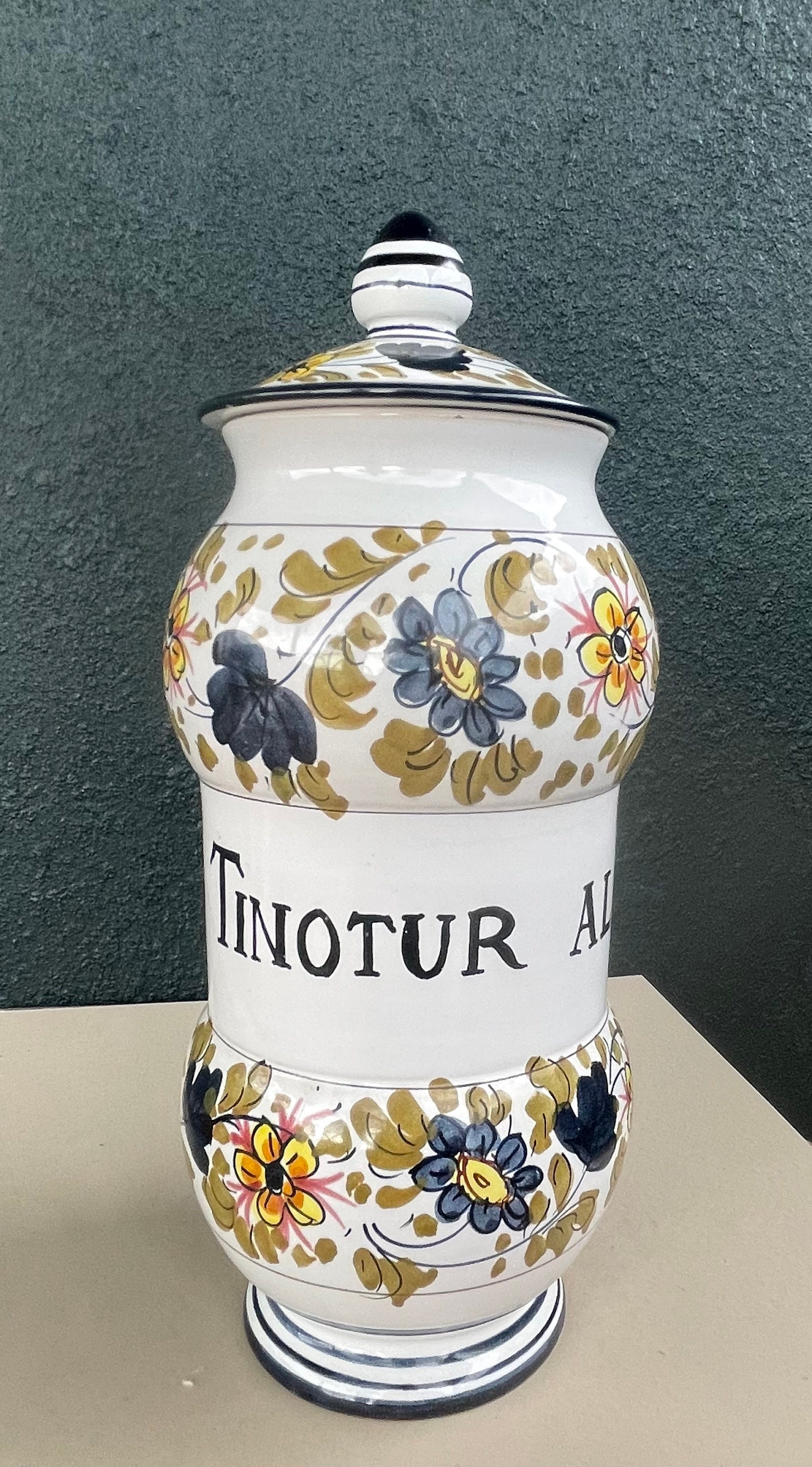 Ceramic Apothecary Jar With Lid Vintage Made in Italy Etsy