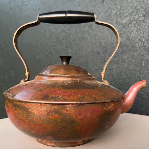 Vintage Copper Tea Kettle with Great Patina