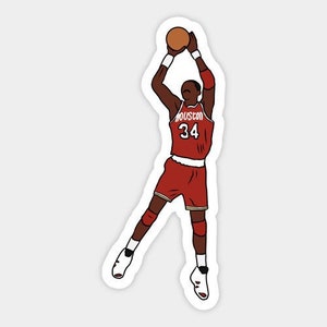 Hakeem Olajuwon Fade Away Glossy Sticker (3”, Water Resistant) Laptop and phone decal