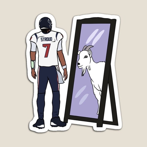 CJ Stroud Mirror GOAT Glossy Sticker (3”, Water Resistant) Laptop and phone decal