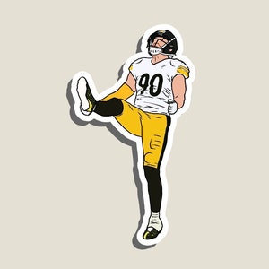 TJ Watt Celebration Glossy Sticker (3”, Water Resistant) Laptop and phone decal