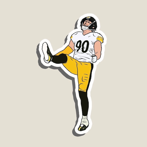 TJ Watt Celebration Glossy Sticker (3”, Water Resistant) Laptop and phone decal