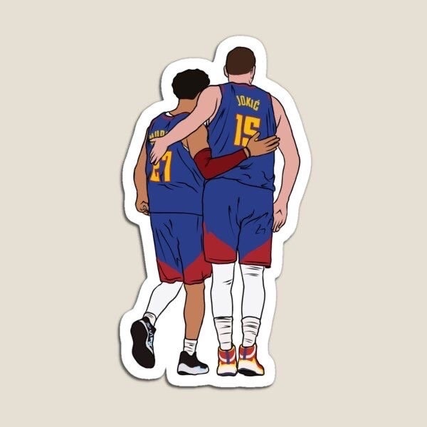 Jamal Murray and Nikola Jokic Glossy Sticker (3”, Water Resistant) Laptop and phone decal