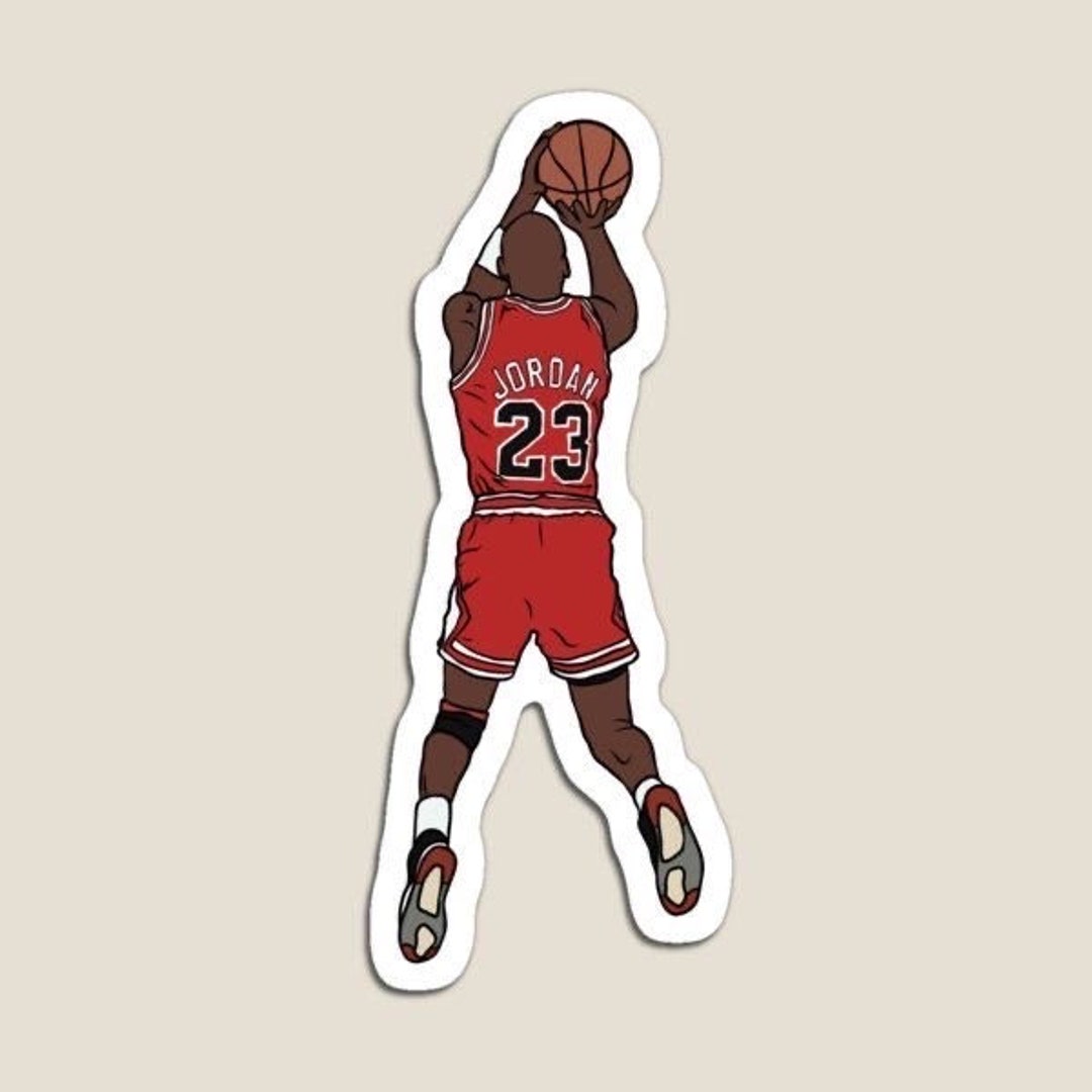 Michael Jordan Jumpshot Glossy Sticker 3, Water Resistant Laptop and