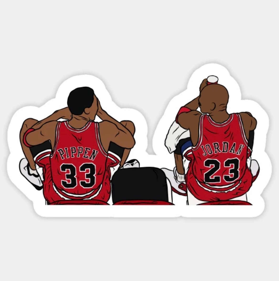 Michael Jordan & Scottie Pippen Glossy Sticker 3 Water Etsy