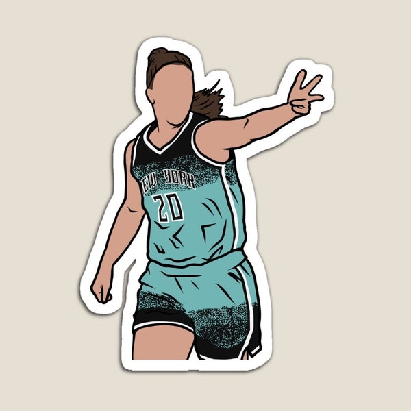 Sabrina Ionescu 3 Point Celebration Glossy Sticker (3”, Water Resistant) Laptop and phone decal