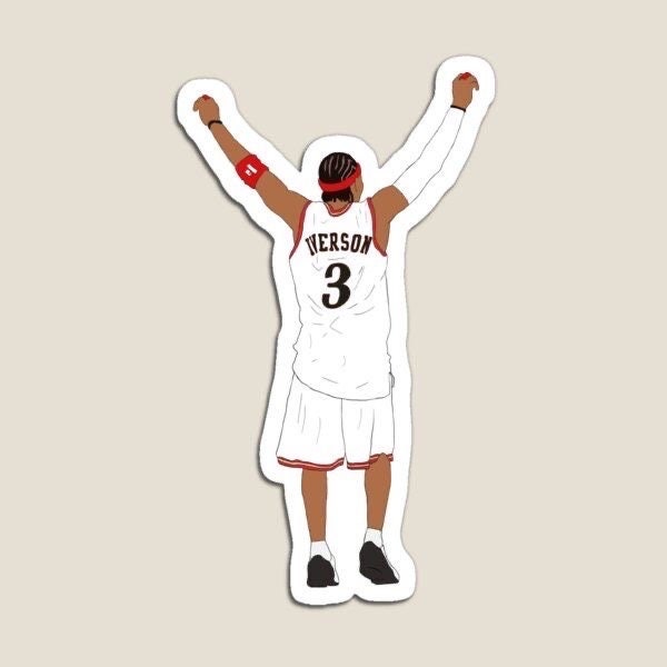 Allen Iverson Celebration Glossy Sticker (3”, Water Resistant) Laptop and phone decal