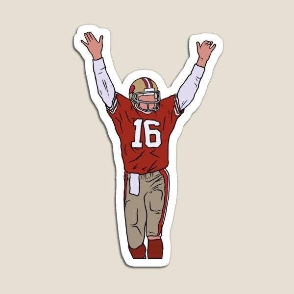 Joe Montana Celebration Glossy Sticker (3”, Water Resistant) Laptop and phone decal