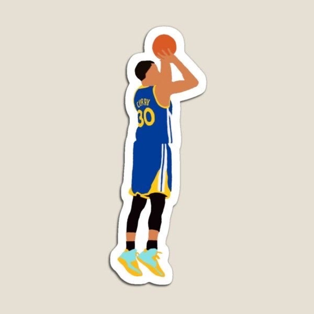 Stephen Curry Jump Shot Glossy Sticker 3, Water Resistant Laptop and ...